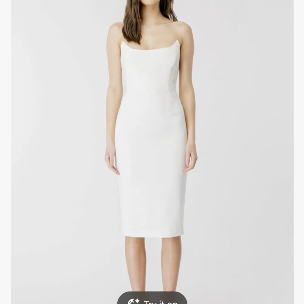 Bardot Strapless White Dress